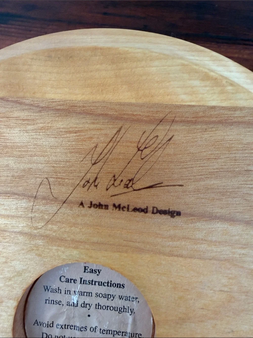 Williams Sonoma John McLeod Light Wood Serving Bowl with Natural Grain.